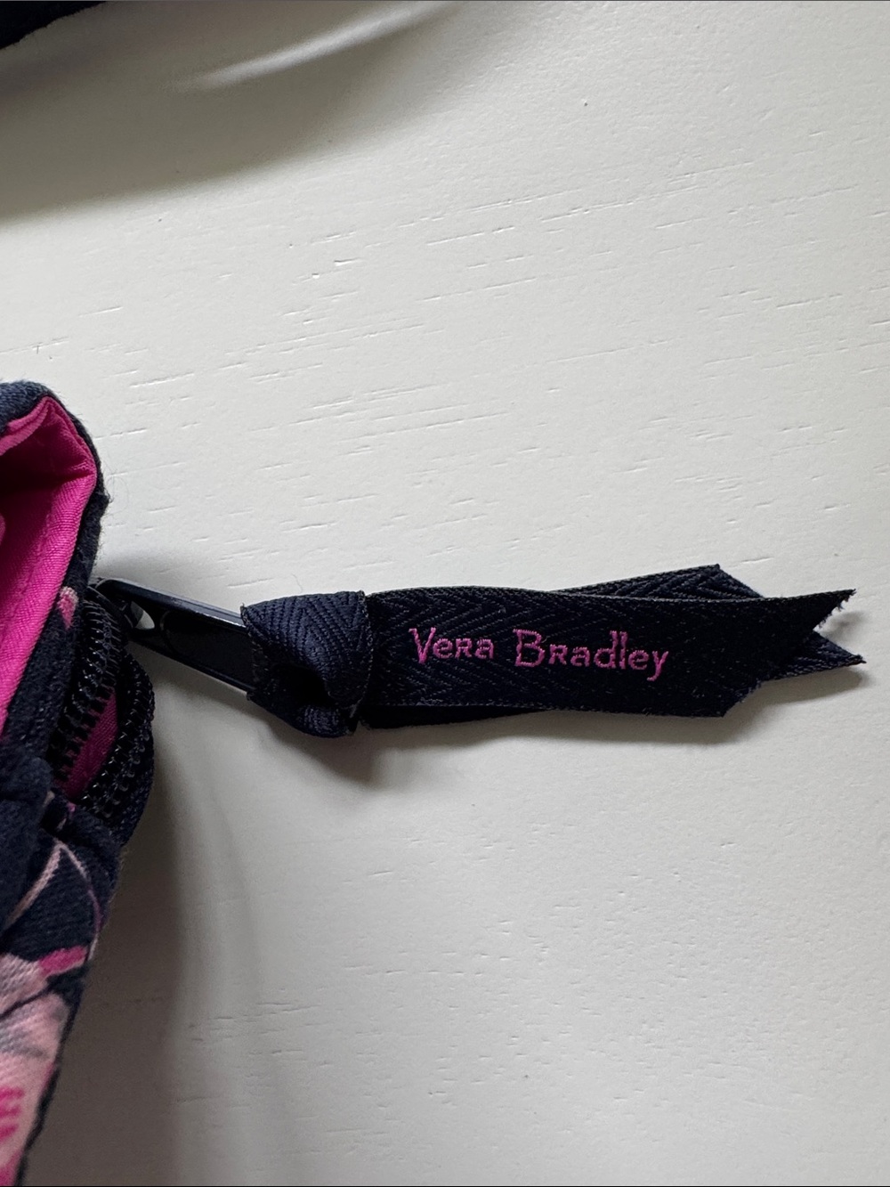 Vera Bradley Navy Wallet with Pink Accent Flamingo Detail - Picture 2 of 11